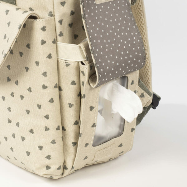 Mochila corazones poppy musgo - Imagen 11